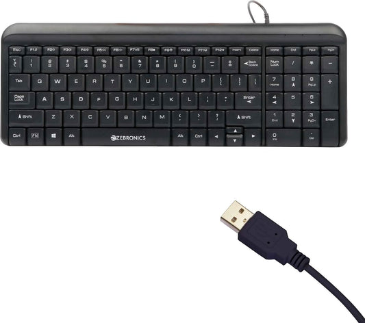 ZEBRONICS ZEB-GLIDE USB WIRED MULTIMEDIA KEYBOARD FOR PC/LAPTOP WITH RUPEE SYMBOL KEY