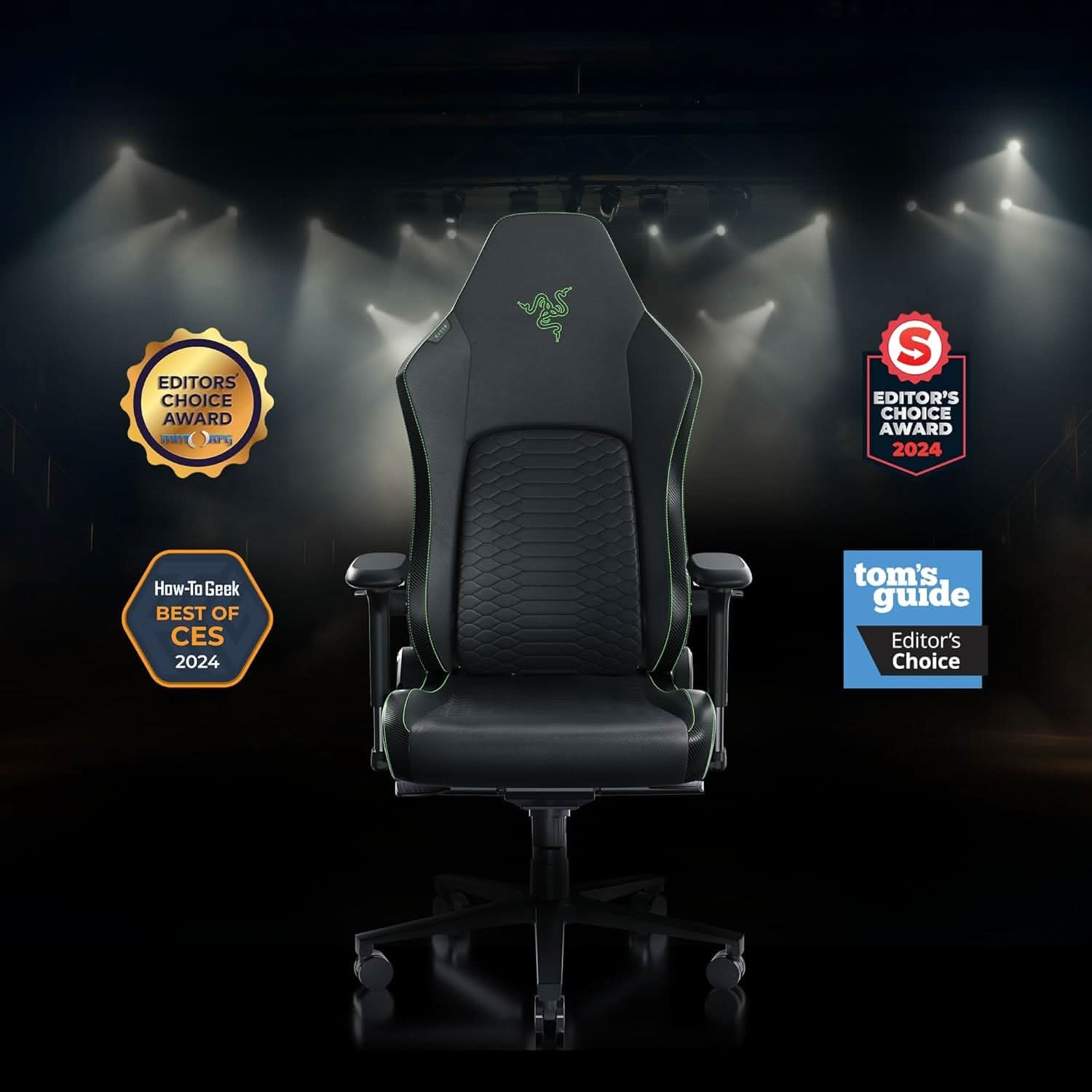 RAZER ISKUR V2 - BLACK - GAMING CHAIR WITH BUILT-IN LUMBAR SUPPORT-RZ38-04900200-R3U1