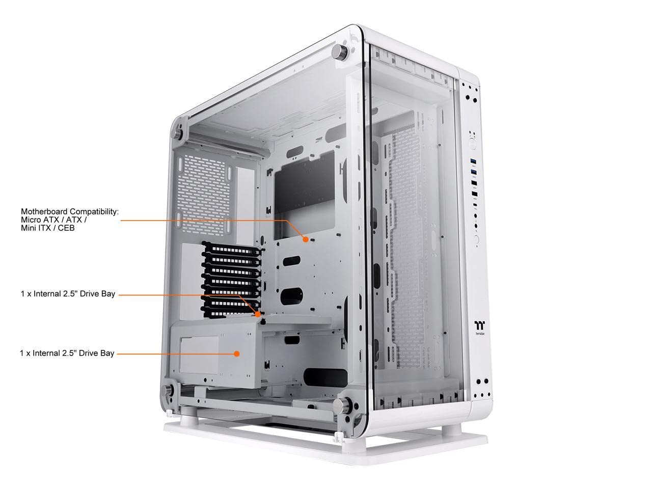THERMALTAKE CORE P6 TG SNOW WHITE EDITION ATX MID TOWER CABINET