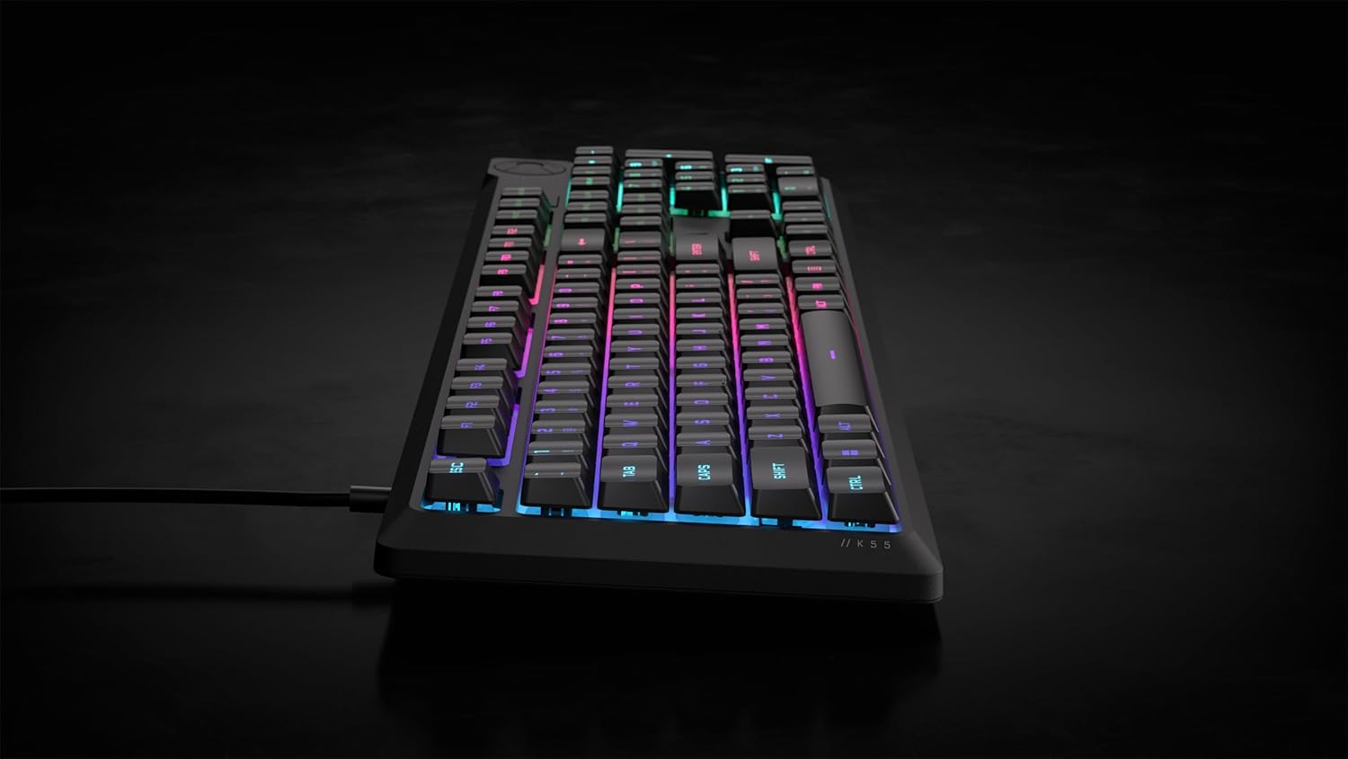 CORSAIR K55 CORE RGB GAMING KEYBOARD BACKLIT ZONED RGB LED RUBBERDOME CH-9226C65-NA