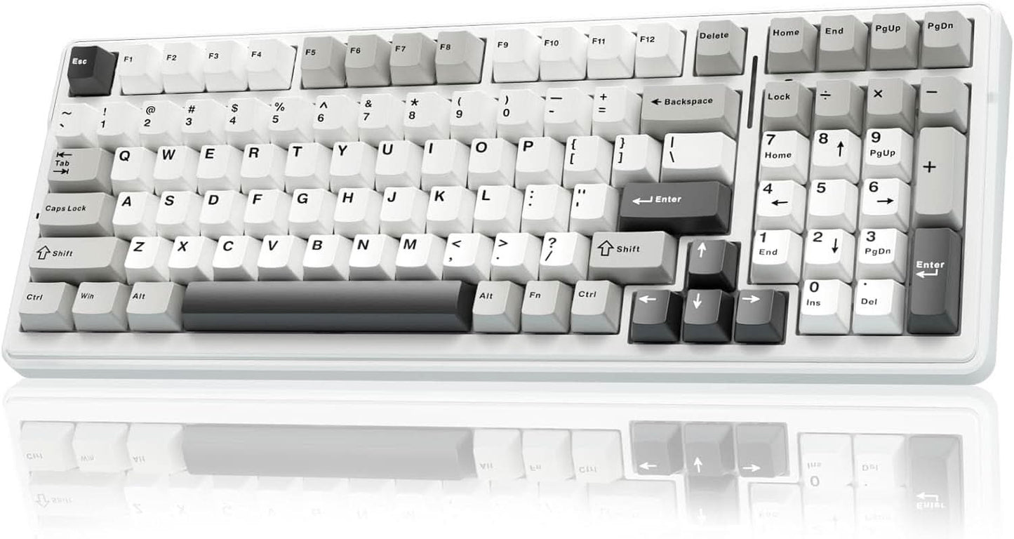 AULA F99 GRAY WHITE GRAYWOOD SWITCH MECHANICAL GAMING KEYBOARD