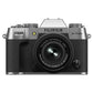 FUJIFILM X-T50 40 MP APS-C X-TRANS SENSOR|RETRO STYLE MIRRORLESS CAMERA|4K/6.2K VLOGGING|HIGH SPEED RECORDING FHD 240FPS|ADVANCE AF WITH 15-45MM OPTICAL ZOOM LENS F/3.5-5.6 - SILVER