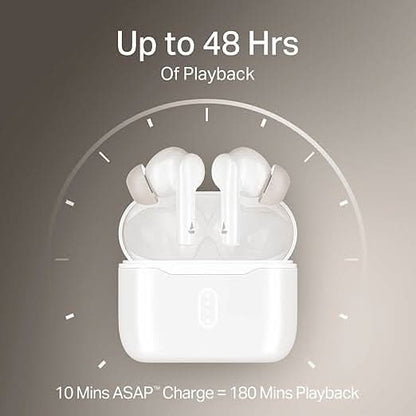 Boat Airdopes 148 Gen 2 TWS Ear Buds Wireless Earphones with mic (Active White)