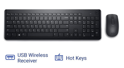 DELL KM3322W WIRELESS USB KEYBOARD AND MOUSE COMBO - BLACK