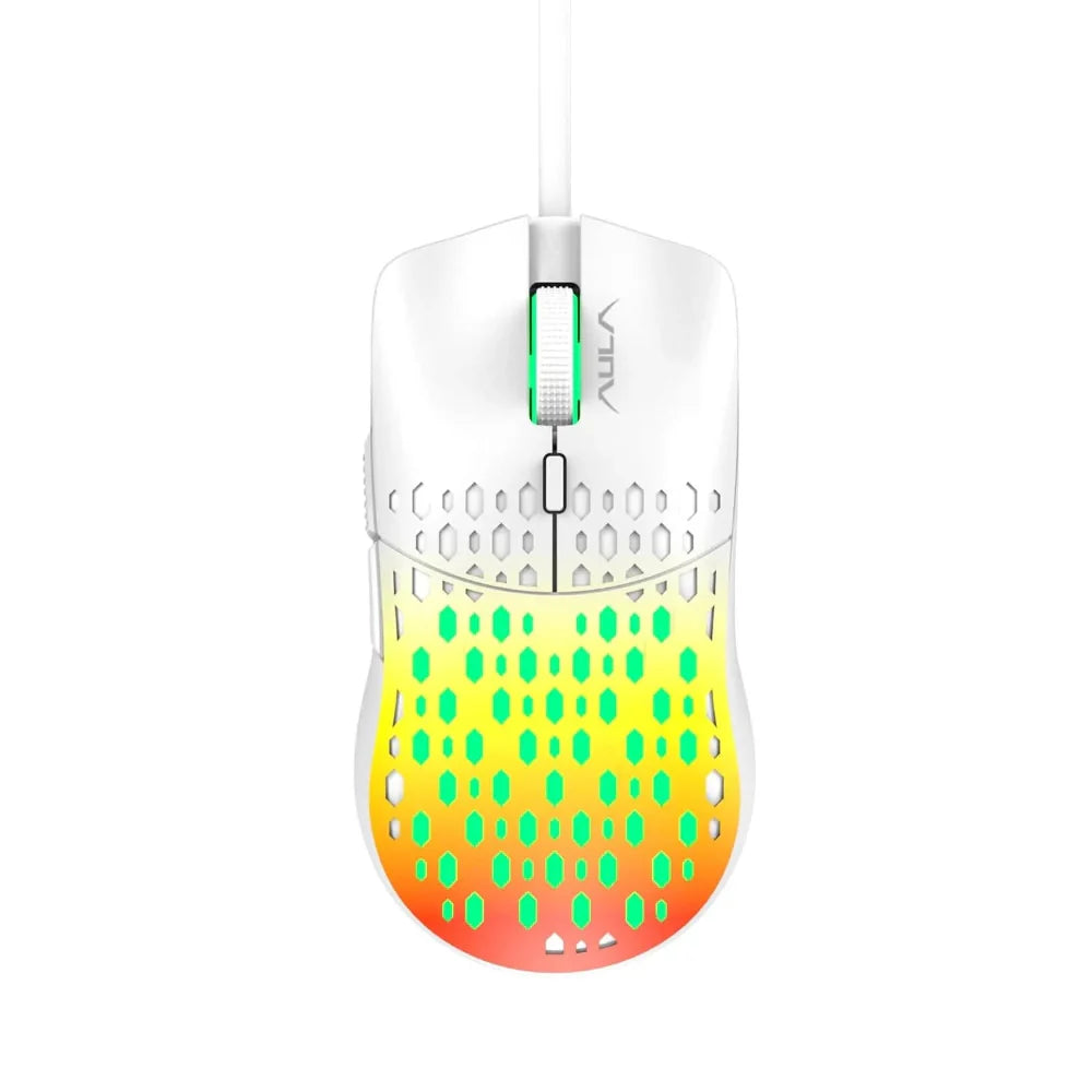 AULA S11 PRO Wired Ergonomic Gaming Mouse ( ‎S11PRO) ( 3600 DPI / 6 Macro Button ) ( White )