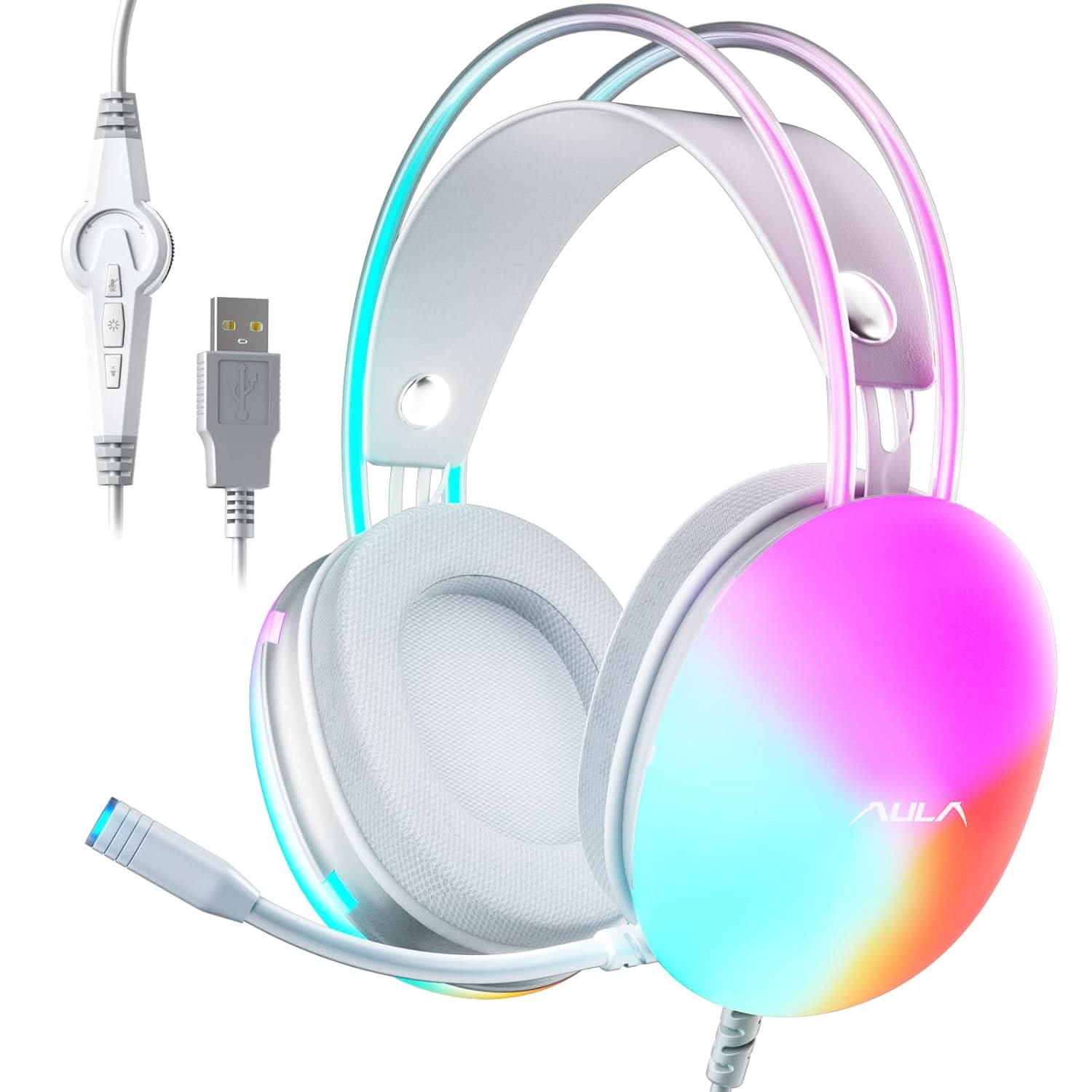 AULA S505 PINK USB GAMING HEADSET