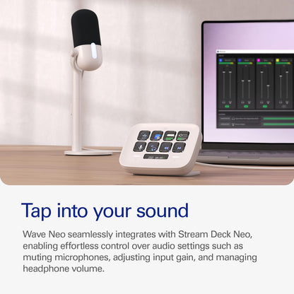 ELGATO WAVE NEO USB MICROPHONE FOR PC OR MAC, PLUG N PLAY 10MAI9901