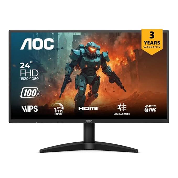 AOC 23.8 IPS Borderless, FHD 1920 x 1080, 100 Hz, 250 cd/m², 1MS, VGA x1, HDMI 1.4 x 1, NTSC 91% / sRGB 105% / Adaptive Syc / Flicker Free / Low Blue Mode