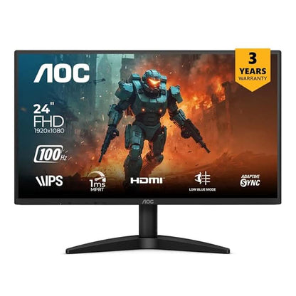 AOC 23.8 IPS Borderless, FHD 1920 x 1080, 100 Hz, 250 cd/m², 1MS, VGA x1, HDMI 1.4 x 1, NTSC 91% / sRGB 105% / Adaptive Syc / Flicker Free / Low Blue Mode
