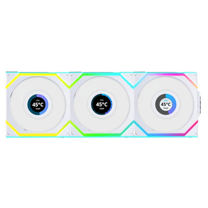 LIAN LI UNI FAN SL WIRELESS LCD 3 X 120MM KIT CASE FAN I COOLER- WHITE I G99.12SLLCD1W3W.IN