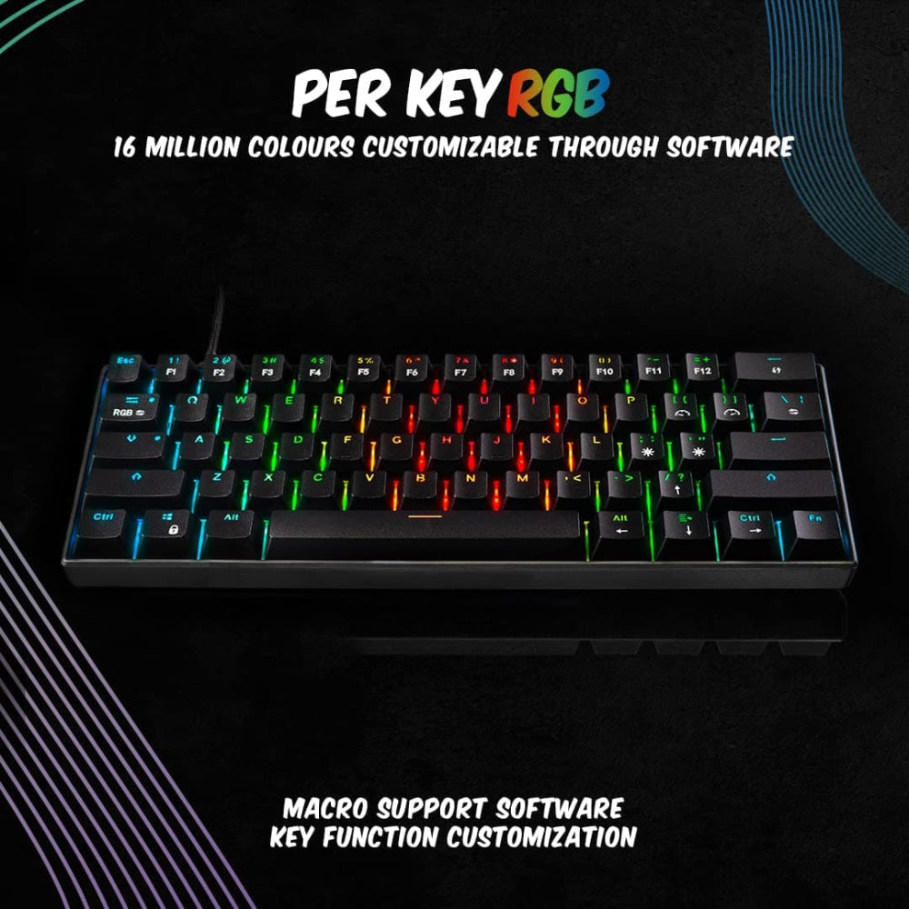 COSMIC BYTE CB-GK-32 Themis 60% Mechanical Wired Gaming Keyboard ( Black ) ( Red Switch )