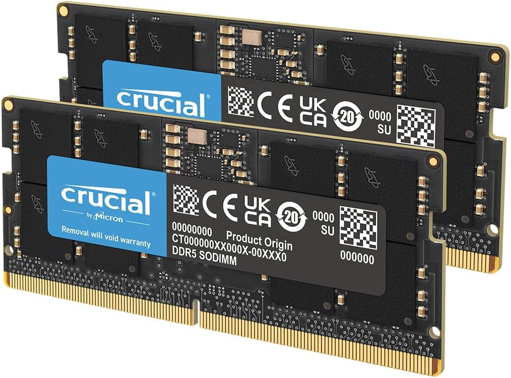 CRUCIAL 24GB KIT (2X12GB) DDR5-5600 SODIMM CL46 RAM CT2K12G56C46S5