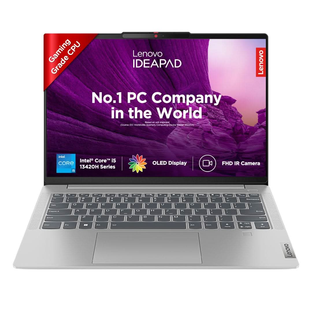 LENOVO IDEAPAD SLIM 5 13TH GEN INTEL CORE I5 13420H 14 INCH (35.5CM) WUXGA OLED 400NITS LAPTOP (16GB/512GB SSD/WIN 11/OFFICE 2021/BACKLIT KB/FHD CAMERA/ALEXA/3 MONTH GAME PASS/GREY/1.46KG), 82XD005RIN