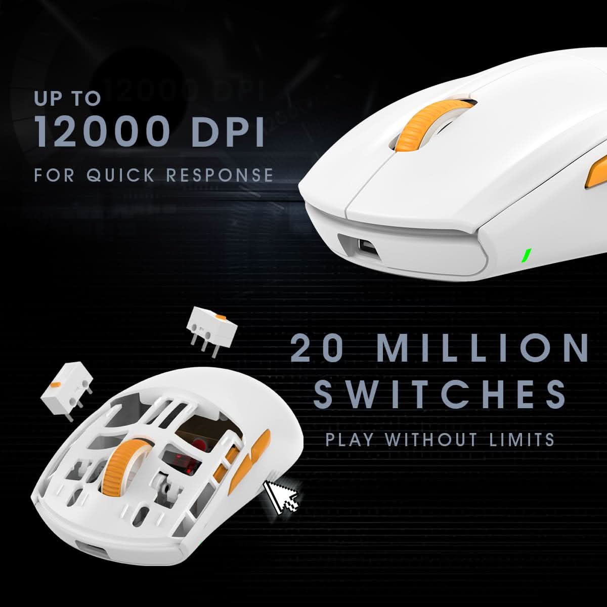 COSMIC BYTE ATLAS TRI-MODE GAMING MOUSE WIRELESS (WHITE)