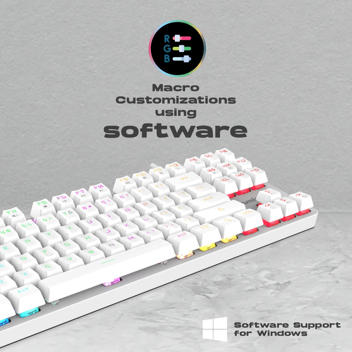 COSMIC BYTE CB-GK-37 FIREFLY (WHITE) GAMING KEYBOARD RGB RED SWITCH WHITE