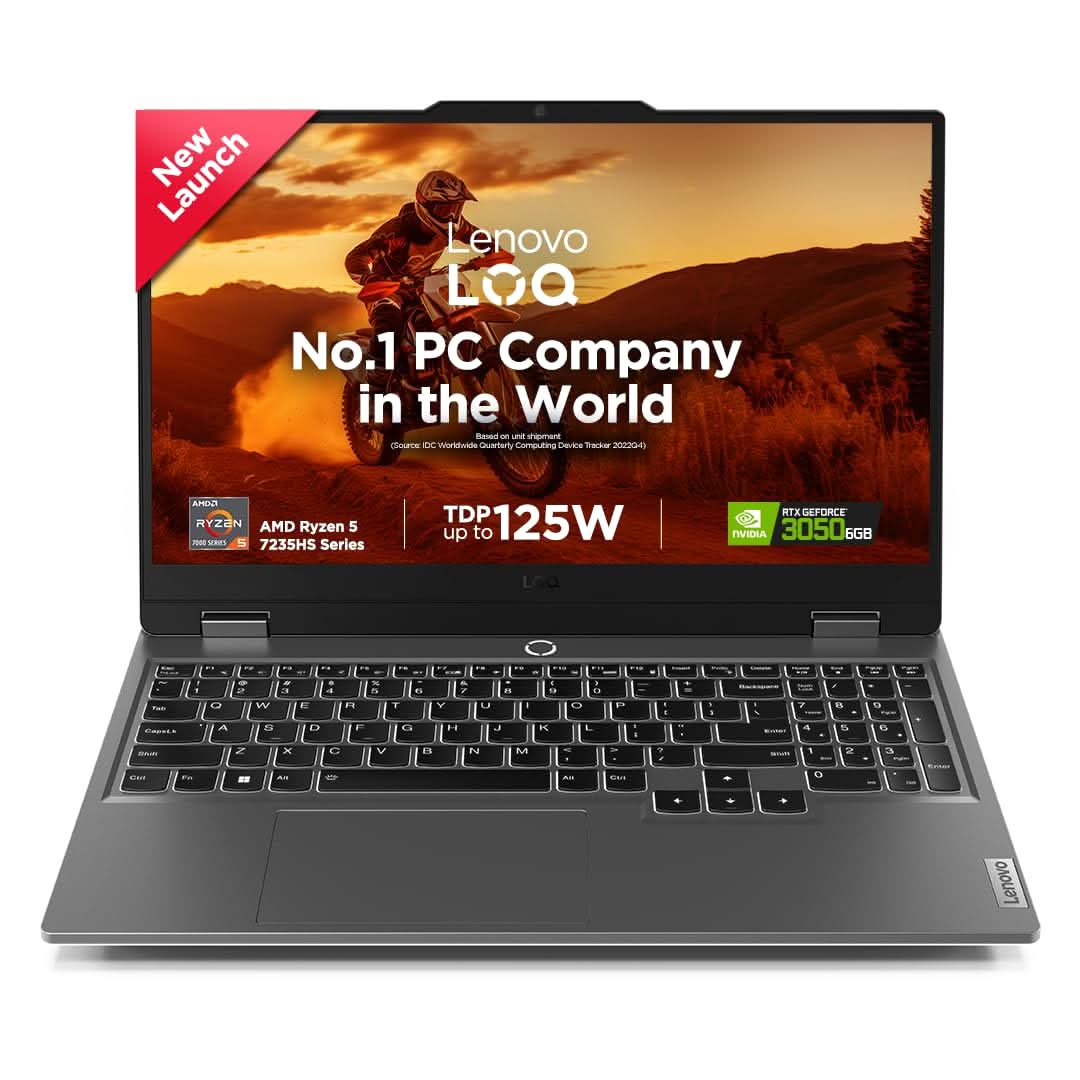 LENOVO LOQ 83JC00EFIN [R5-7235HS/24GB/512GB SSD/WIN11 HOME+MS24/15.6"/6GB-RTX3050 GRAPHICS/1 YEAR(S)/GREY]