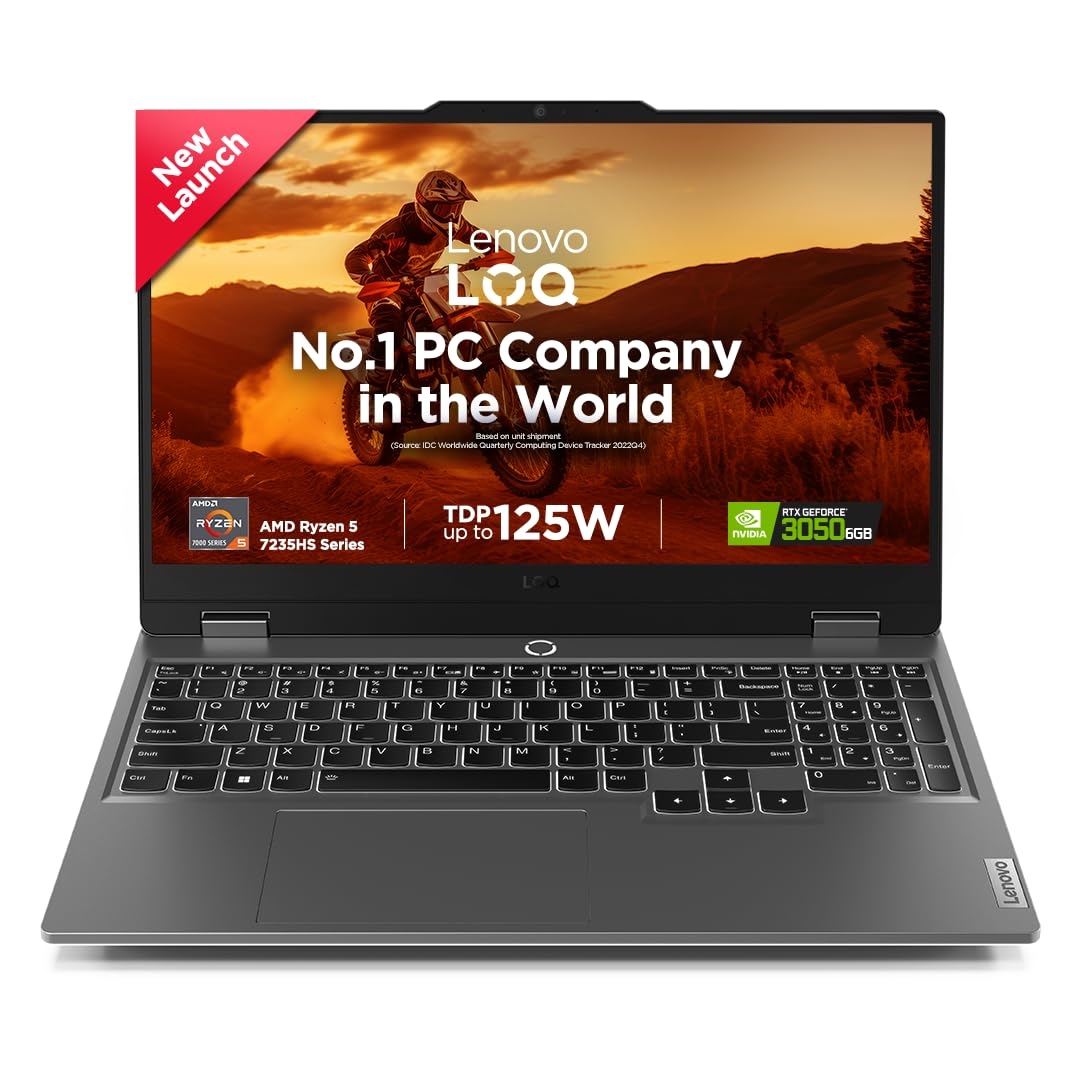 LENOVO LOQ 83JC00EEIN [R5-7235HS/12GB/512GB SSD/WIN11 HOME+MS24/15.6"/6GB-RTX3050 GRAPHICS/1 YEAR(S)/GREY]
