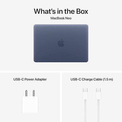 Apple 13-inch MacBook Neo: Apple A18 Pro chip with 6 core CPU and 5 core GPU, 8GB, 512GB SSD, Touch ID - Indigo