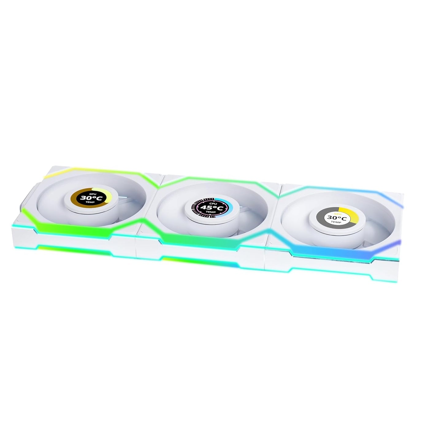 LIAN LI UNI FAN SL WIRELESS LCD 3 X 120MM KIT CASE FAN I COOLER- WHITE I G99.12SLLCD1W3W.IN