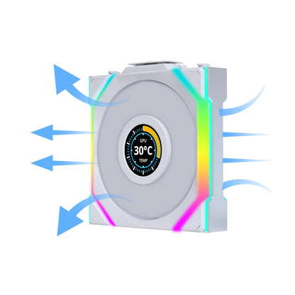 LIAN LI UNI FAN SL WIRELESS LCD 3 X 120MM KIT CASE FAN I COOLER - BLACK I WITH REVERSE BLADE I G99.12RSLLCD1W3W.IN