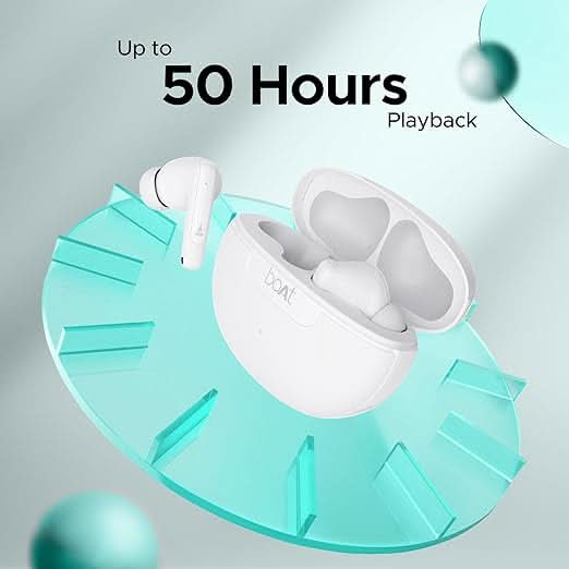 Boat Airdopes 161 ANC TWS Earbuds Bluetooth v5.3 (White)