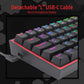 REDRAGON K617 Fizz 60% Mechanical Wired Gaming Keyboard ( Black ) ( Red Linear Switch )