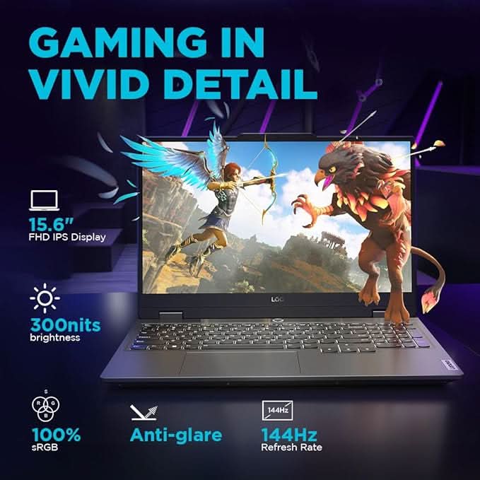 Lenovo LOQ AMD Ryzen 5 7235HS | NVIDIA RTX 3050A 4GB (16GB RAM/512GB SSD/144Hz Refresh Rate/15.6" (39.6cm)/Windows 11/Office Home 2024/3 Mon. Game Pass/Grey/2.4Kg), 83JC00LSIN AI Gaming Laptop