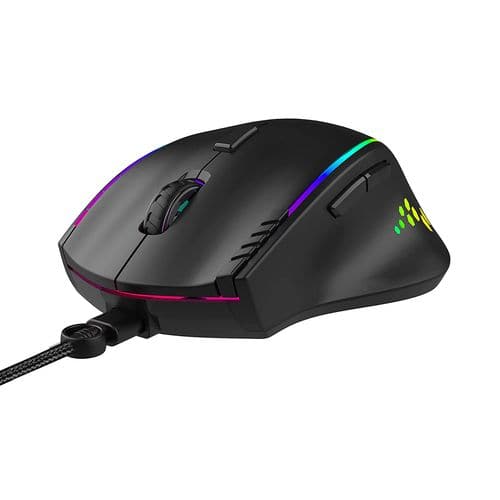 ANT ESPORTS GM600 Wired Ergonomic Optical Gaming Mouse ( GM600-RGB-BLACK ) ( 7200DPI / 7 Macro Buttons ) ( Black )