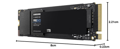 SAMSUNG 990 EVO PLUS SSD 1TB, PCIE 5.0 X2 M.2 MZ-V951T0BW