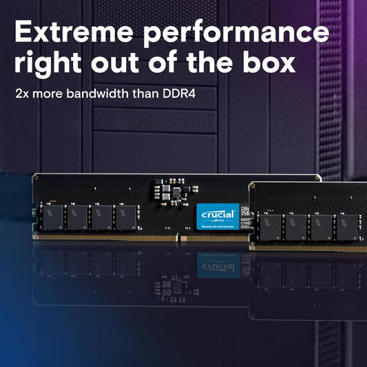 CRUCIAL 32GB DDR5-4800 UDIMM CL40 RAM CT32G48C40U5