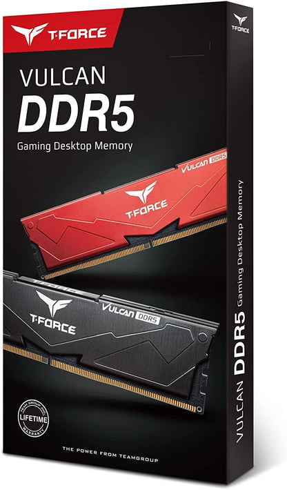 TEAMGROUP T-FORCE VULCAN 8GB (8GBX1) DDR5 5200MHZ DESKTOP RAM (BLACK)