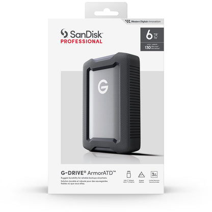 SANDISK PROFESSIONAL 6TB G-DRIVE ARMORATD - EXTERNAL HARD DRIVE HDD, SDPHE1G-006T-GBAND