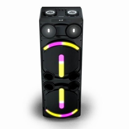 PHILIPS AUDIO NEWLY LAUNCHED TAX5708 BLUETOOTH PARTY SPEAKER, 400W MAX OUTPUT - DYNAMIC BASS BOOST & KARAOKE | GUITAR & MIC SUPPORT, MULTIPOINT CONNECTIVITY, PARTY LIGHTS & HANDLE WITH WHEELS (BLACK)