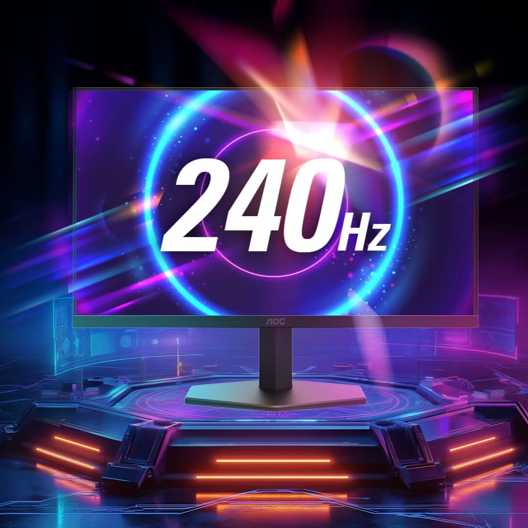 AOC 27G11ZE2 27 FHD Fast IPS Gaming Monitor – Black/Red |1920×1080| 240Hz Refresh | 0.3ms Response |Adaptive-Sync| HDR10| Frameless Design