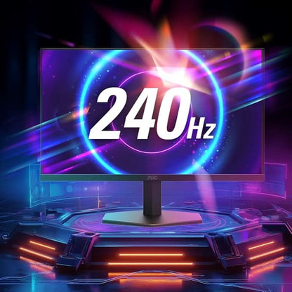 AOC 24G11ZE 23.8 FHD IPS Gaming Monitor - Black | 240Hz Refresh| 0.3ms MPRT, 1920 X 1080|Adaptive Sync| HDR10| 3-Sided Frameless| Low Input lag|Flicker Free| Low Blue Mode
