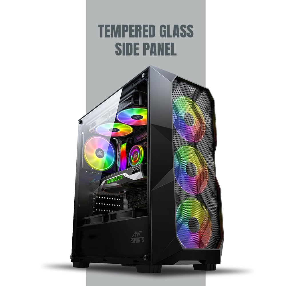 ANT ESPORTS ICE- 300 MESH MID-TOWER CABINET - BLACK