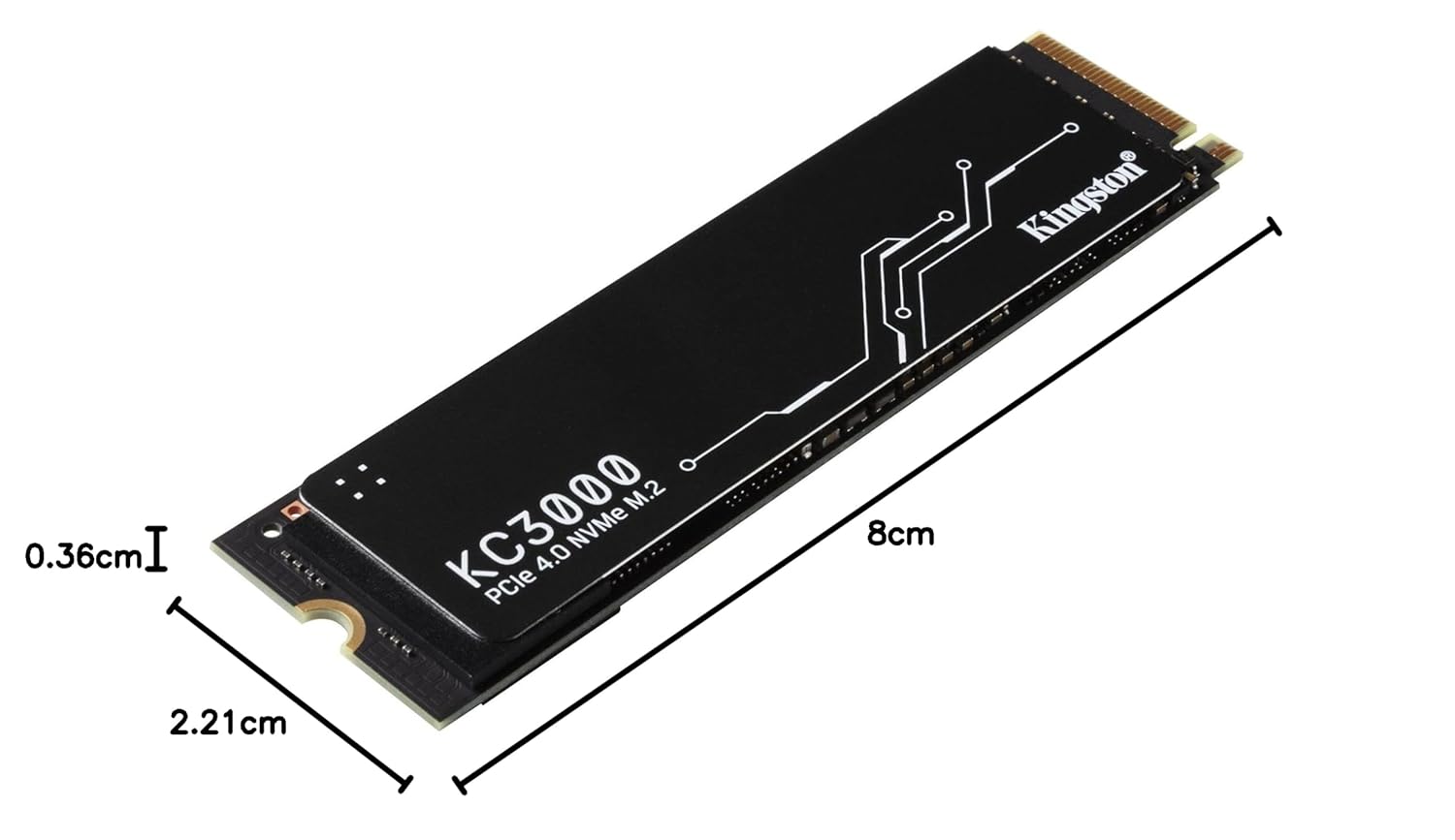 KINGSTON KC3000 PCIE 4.0 NVME M.2 SSD - HIGH-PERFORMANCE STORAGE FOR DESKTOP AND LAPTOP PCS -SKC3000D/4096G, 7,000MB/S READ, 7,000MB/S WRITE, BLACK
