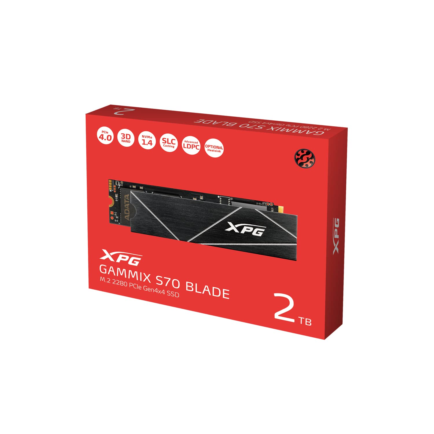 ADATA XPG GAMMIX S70B BLADE M.2 NVME 2TB PCIE GEN4 2280 SSD AGAMMIXS70B-2T-CS