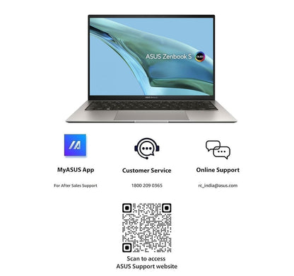 ASUS ZENBOOK S 13 OLED (2023), 1KG WEIGHT & 1CM THIN, INTEL CORE EVO I7-1355U 13TH GEN, 13.3 INCH 2.8K OLED, THIN & LIGHT LAPTOP (32GB/1TB SSD/IRIS XE/WIN 11/OFFICE 2021/63WHRS/GREY), UX5304VA-NQ762WS