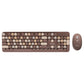 AULA AC306 WIRELESS KEYBOARD WITH RETRO KEYS ,MIX BROWN