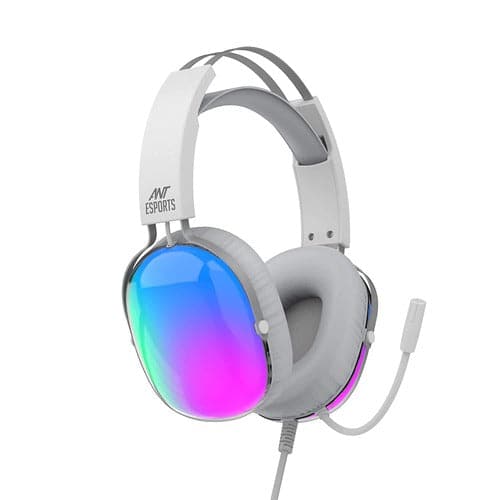 ANT ESPORTS H1150 RGB 3.5mm Crystal Wired Gaming Headphone ( White ) ( PC / Playstation / XBox )