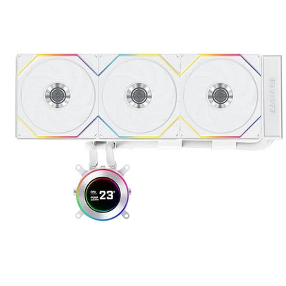 LIAN LI Hydroshift II LCD-C 360TL with UNI Fan TL Wireless Liquid Cooler White