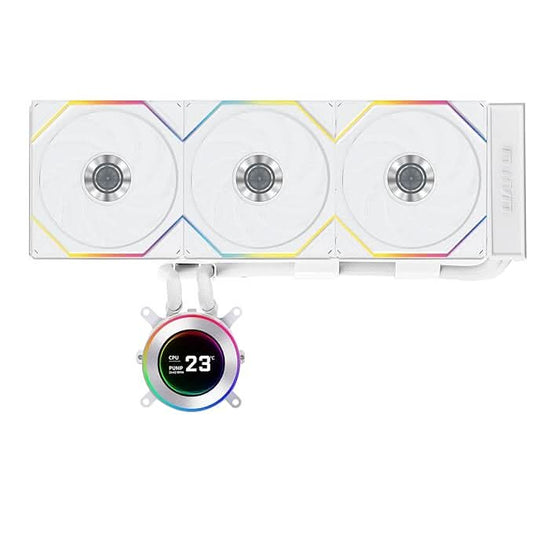 LIAN LI Hydroshift II LCD-C 360TL with UNI Fan TL Wireless Liquid Cooler White