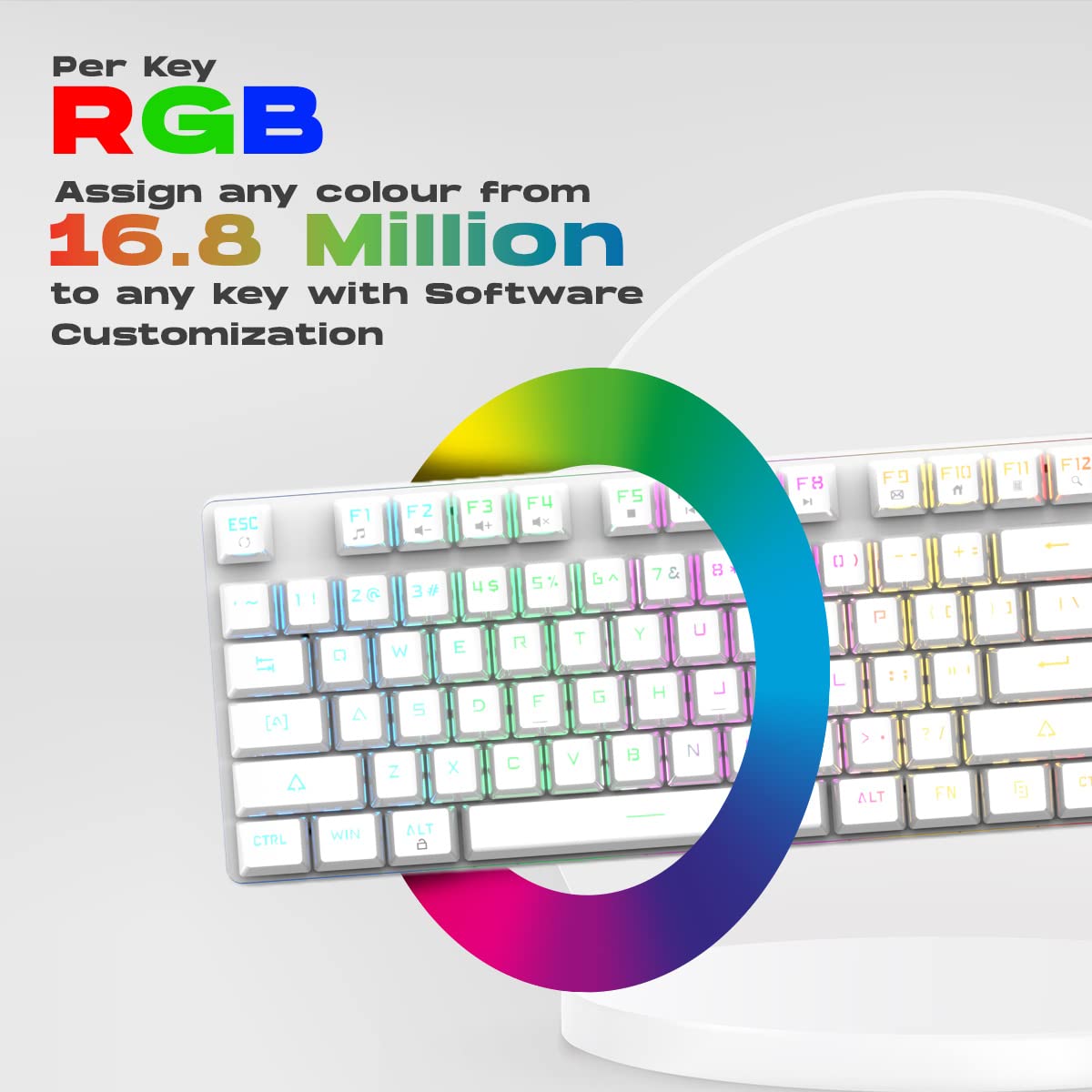 COSMIC BYTE CB-GK-37 FIREFLY (WHITE) GAMING KEYBOARD RGB RED SWITCH WHITE