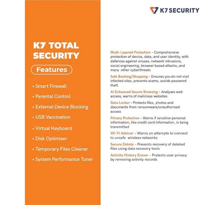 K7 Security K7, Total Security, 1 User, Email Delivery In 2 Hours