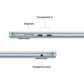 Apple 15-inch MacBook Air M5 chip with 10 core CPU and 10 core GPU, 16GB, 512GB SSD - Sky Blue