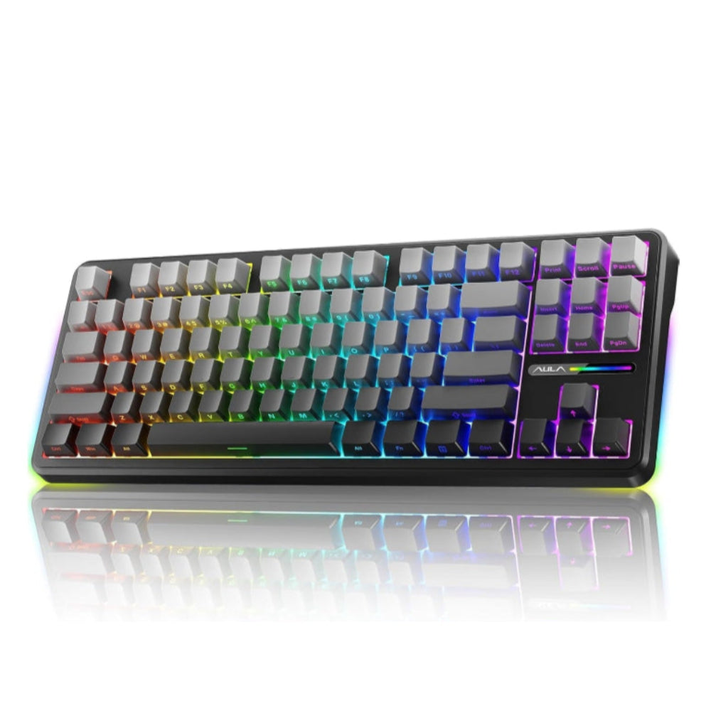 AULA F87 Side Engraved Tenkeyless Wireless Mechanical Gaming Keyboard ( Gradient Grey ) ( Reaper Switch ) ( F87GrR )
