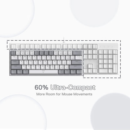 REDRAGON K617 FIZZ (WHITE/GREY) RGB RED SWITCH KEYBOARD