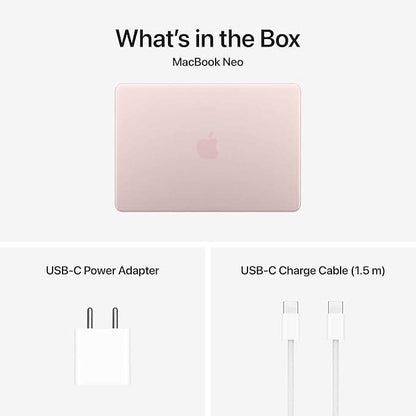 Apple 13-inch MacBook Neo: Apple A18 Pro chip with 6 core CPU and 5 core GPU, 8GB, 256GB SSD - Blush