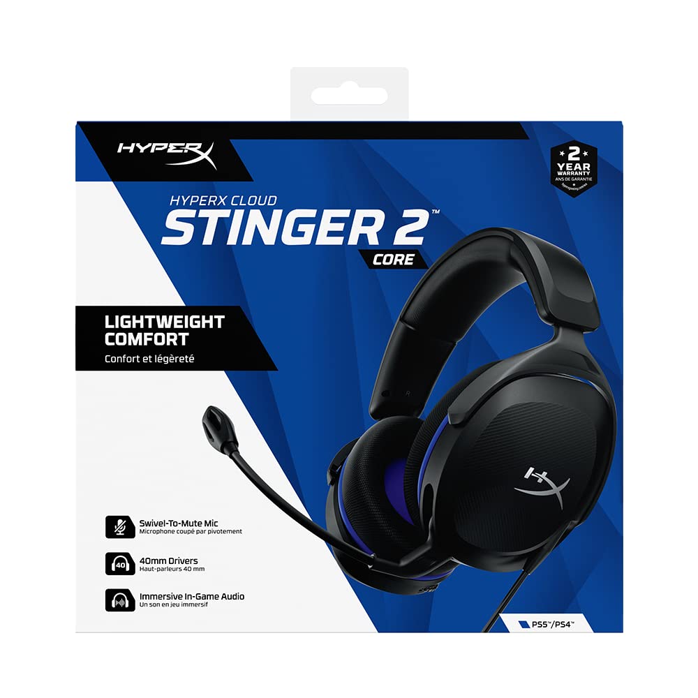 HYPERX Cloud Stinger 2 Core Wired 7.1 Surround Gaming Headphone ( Black ) ( For PlayStation ) ( PS5 / PS4 )
